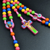 Colorful Round Beads Cross Pendant Children Rosary