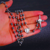 St. Benedict Medallion & Crucifix Black Gallstone Rosary