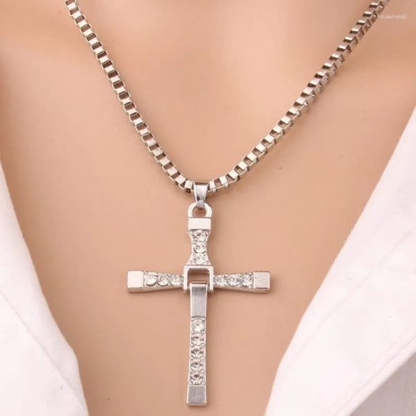 Christianartworkshop Jewelry Cross Crystal Pendant Chain Necklace