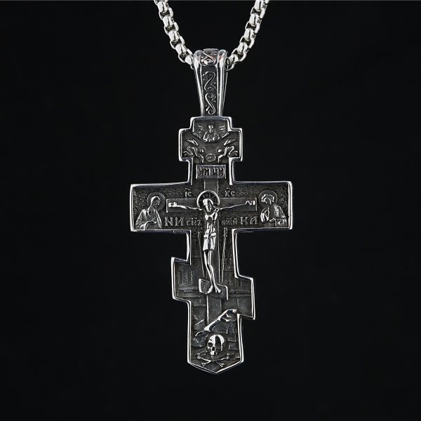 Christianartworkshop FAITH AS YOUR ARMOR: Orthodox Jesus Crucifix Necklace