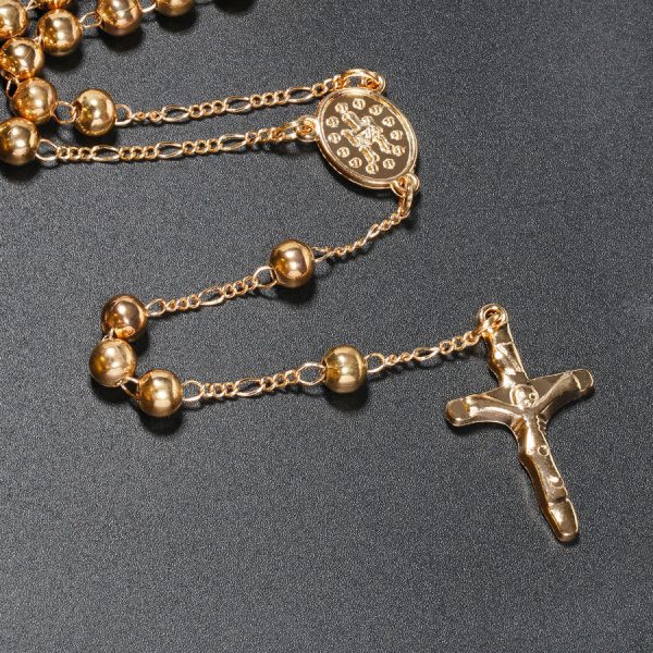 Christian Virgin Mary Long Chain Jesus Cross Religion Rosary