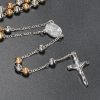 Christian Virgin Mary Long Chain Jesus Cross Religion Rosary