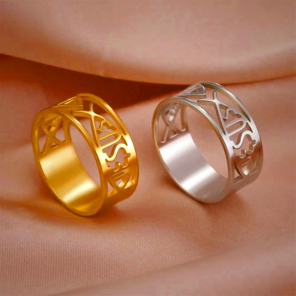 Jesus Fish Skeleton Titanium Ring - Christian Religious Jewelry