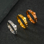 Christian Art Workshop 3D Cross Stainless Steel Ring - Rose Gold, Silver, Golden