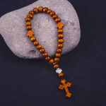 Christ Wooden Baptism Tassel Beaded Bracelet Rosary