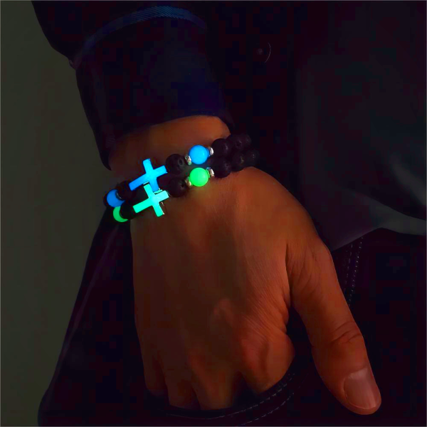 Glow in the Dark Cross Bracelet