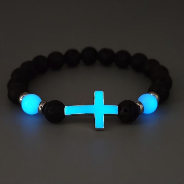Christianartworkshop Glow in the Dark Cross Bracelet