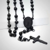 Stainless Steel Black Beaded Rosary