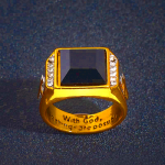 Faith Two Tone Plated Cross Ring - With God All Things Are Possible