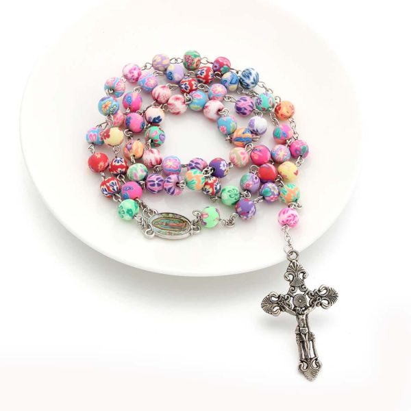 Christian Cross Catholic Multi Coloured Rosary