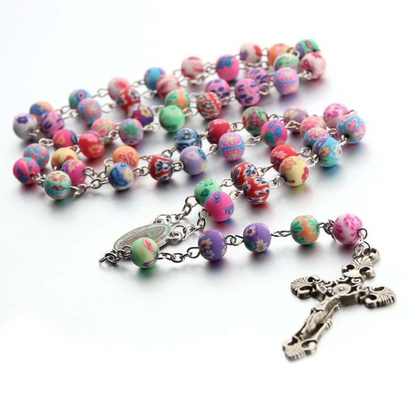 Christian Cross Catholic Multi Coloured Rosary
