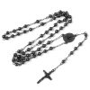 Stainless Steel Black Beaded Rosary