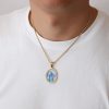 Christianartworkshop Virgin Mary Painting Necklace Religious Icon Jewelry