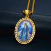 Virgin Mary Painting Necklace Religious Icon Jewelry