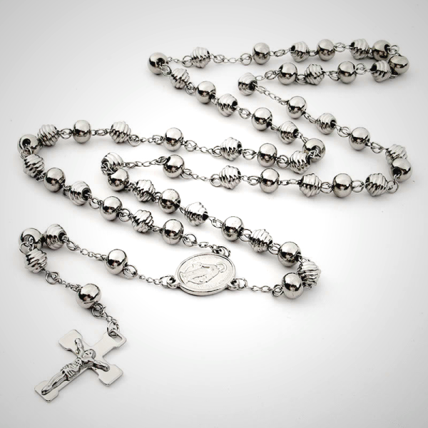 Jesus Cross Stainless Steel Beads Rosary