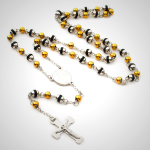 Stainless Steel Bead Chain Cross Pendant Rosary