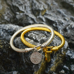 St. Benedict Twisted Cable Bangle Bracelet