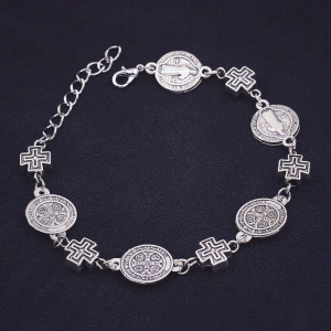 St. Benedict Medal Cross Protection Bracelet - Christian Artwork