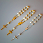 Pearl Beads Mini Rosary for Car/Baptism