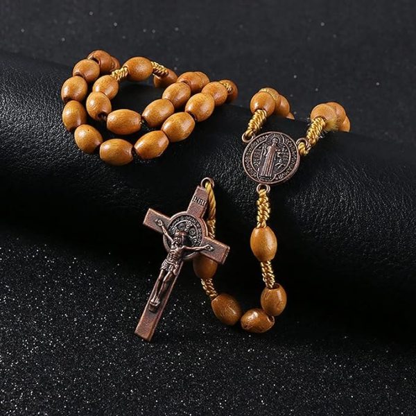 Christianartworkshop St. Benedict Olive Wood Prayer Rosary