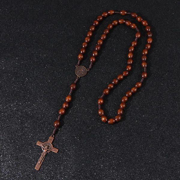 Christianartworkshop St. Benedict Olive Wood Prayer Rosary