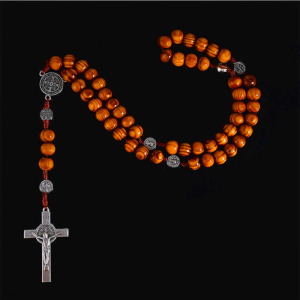 Classic Wood Rosary with St. Benedict Medal & Crucifix