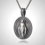 Miraculous Virgin Mary Medallion Pendant Necklace