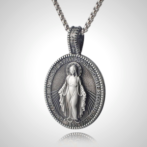 Miraculous Virgin Mary Medallion Pendant Necklace