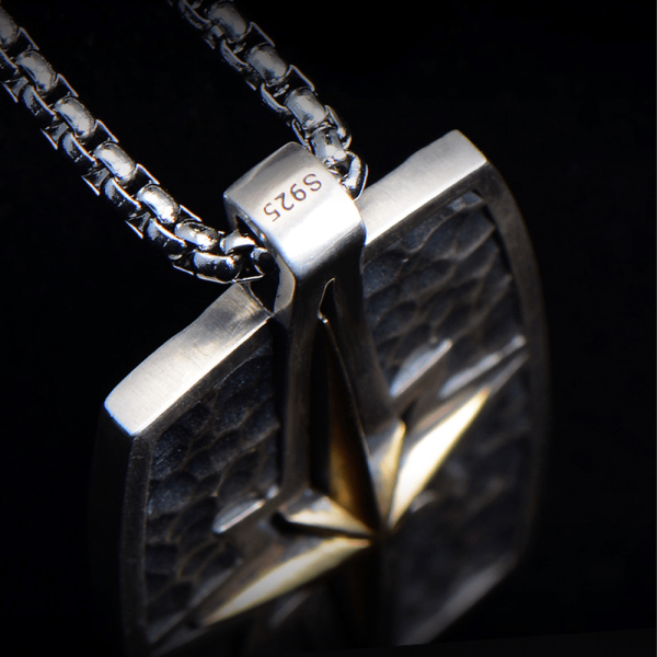 925 Sterling Silver Retro Style Star of Bethlehem Pendant Necklace