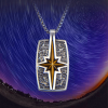 925 Sterling Silver Retro Style Star of Bethlehem Pendant Necklace
