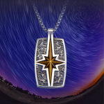 925 Sterling Silver Retro Style Star of Bethlehem Pendant Necklace