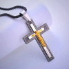 Retro Style Triple Layer Crucifix Pendant Titanium Necklace