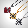 Hip-hop Style Jerusalem Cross Titanium Steel Pendant Necklace
