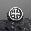 Christianartworkshop Retro Minimalist Style Jerusalem Cross Ring