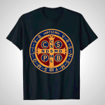 St. Benedict Protector Icon T-Shirt - Christian Art Workshop