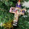 Christianartworkshop Retro Colorful Style Hanging Pendant Jesus Born Cross Christmas Nativity Ornaments