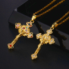 Fresh Pastoral Style Crucifix with Biblical Colorful Gemstones Pendant Necklace
