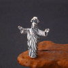 Retro Old-Fashioned Style Jesus Sterling Silver Pendant Necklace