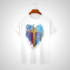 Classic Cross My Heart Christian T-Shirt - White, Black, Khaki & More