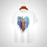 Classic Cross My Heart Christian T-Shirt - White, Black, Khaki & More