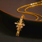 Lightweight Luxury Style Crucifix with Diamonds Pendant Necklace