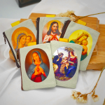 Retro Jesus & Our Lady Holy Saint Icon Jewelry Pouches - Set of 8