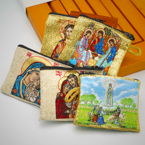 Retro Classic Style Holy Saint Icon Cotton Double-sided Pattern Jewelry Pouches