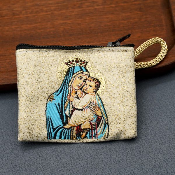 Retro Classic Style Holy Saint Icon Cotton Double-sided Pattern Jewelry Pouches