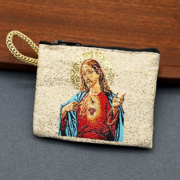 Retro Classic Style Holy Saint Icon Cotton Double-sided Pattern Jewelry Pouches