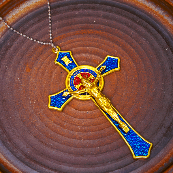 Classic Style Red/Blue Crafted Crucifix Big Size Pendant Necklace(5 color)