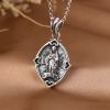 Retro Style Crafted Our Lady of Guadalupe Sterling Silver Pendant Necklace