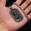 Classic Style St. Michael the Archangel Protection Stainless Steel Pendant Necklace