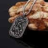 Classic Style St. Michael the Archangel Protection Stainless Steel Pendant Necklace