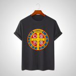 Christian Art Workshop Golden St. Benedict Medal T-Shirt
